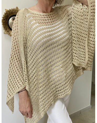 Poncho fil doré
