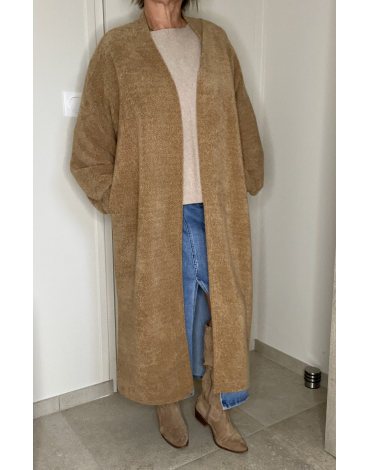 Gilet long Maegan en camel